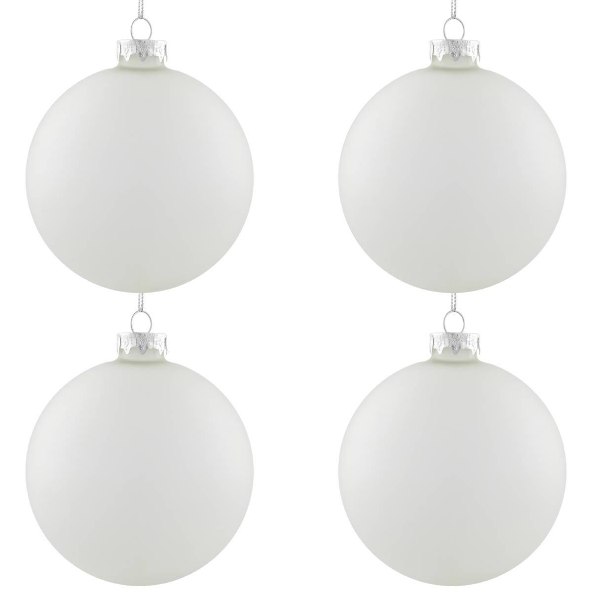 Northlight 4ct. Frosted Matte Glass Christmas Ornaments