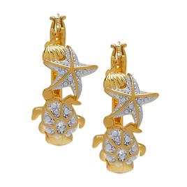 Accents by Gianni Argento Starfish & Turtle Hoop Earrings