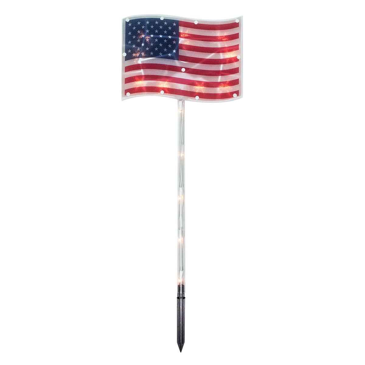 Northlight Seasonal American Flag Lawn Stakes - 4 Count