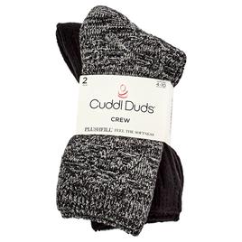 Womens Cuddl Duds(R) 2pk. Diamond & Purl Stitch Boot Crew Socks
