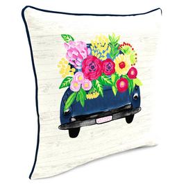 Jordan Manufacturing Flower Truck Outdoor Throw Pillow