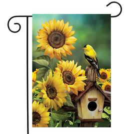 Gold Finch & Sunflower Garden Flag