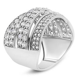 Haus of Brilliance Sterling Silver 2ctw. Diamond Bypass Ring