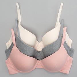 Womens Laura Ashley(R) 3pk. Seamless Molded Bra - LS6605-3PKD