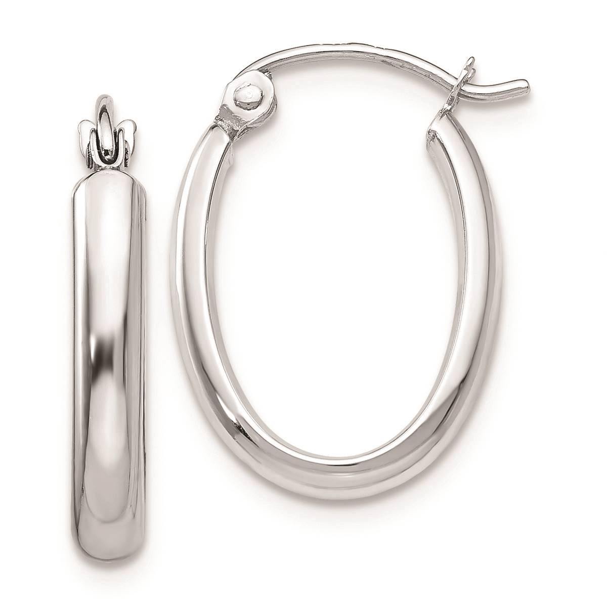 Gold Classics(tm) 14kt. White Gold 10x2.75mm Hoop Earrings