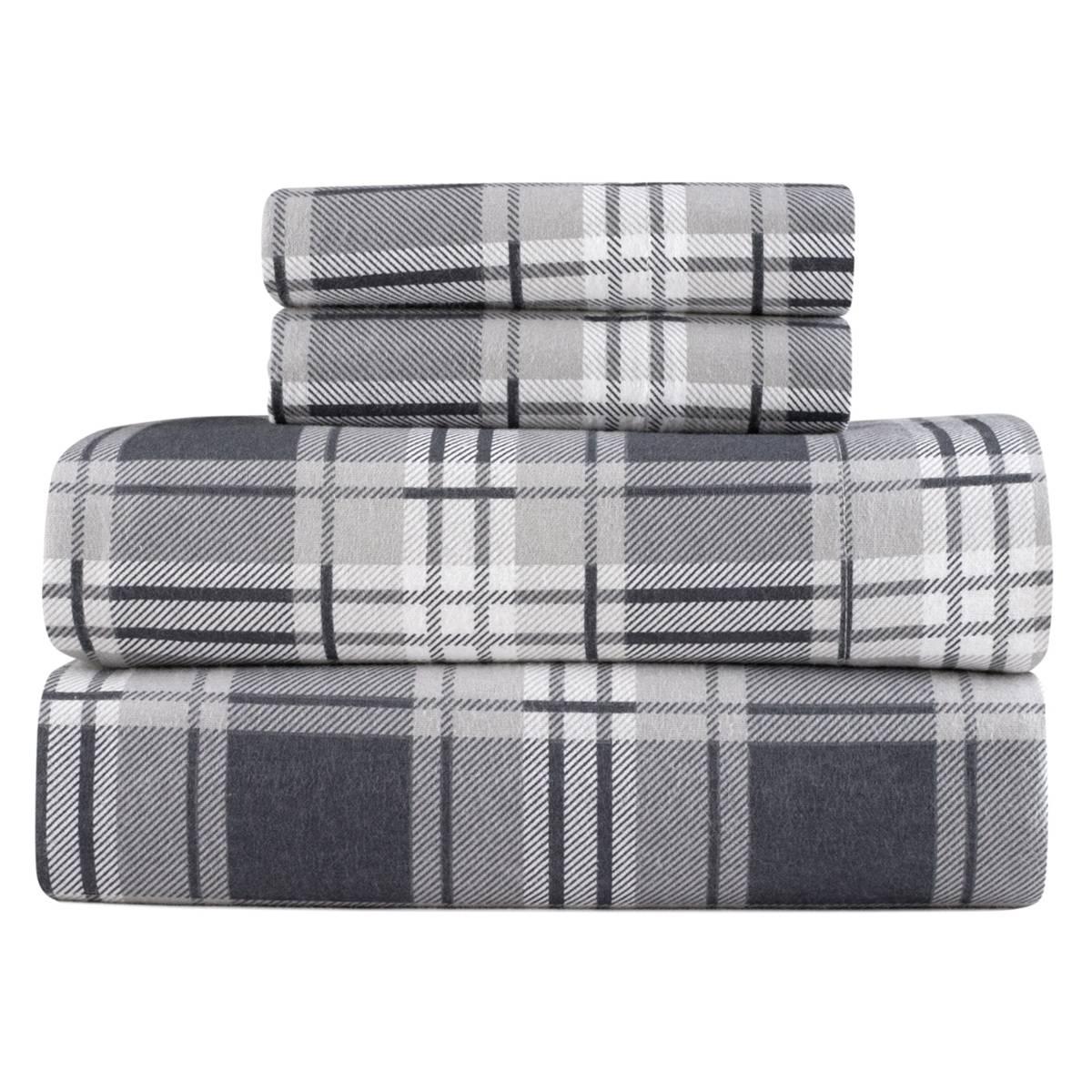 Kathy Ireland 100% Turkish Cotton Flannel Eden Plaid Sheet Set