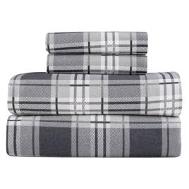 Kathy Ireland 100% Turkish Cotton Flannel Eden Plaid Sheet Set