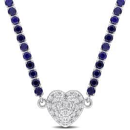 Sophia B Created Blue & White Sapphire Collar Necklace