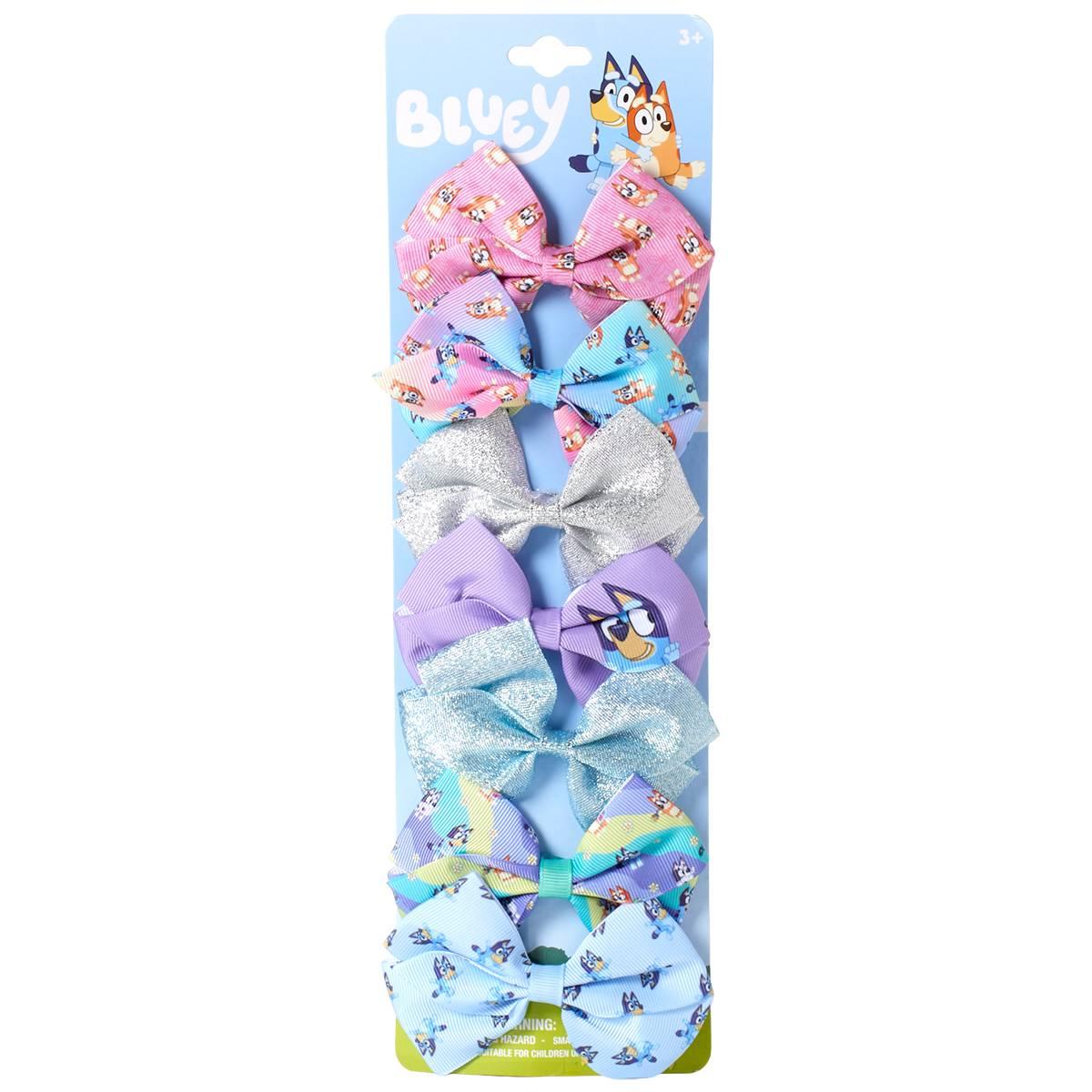 Girls 7pk. Bluey Bow Hair Clips