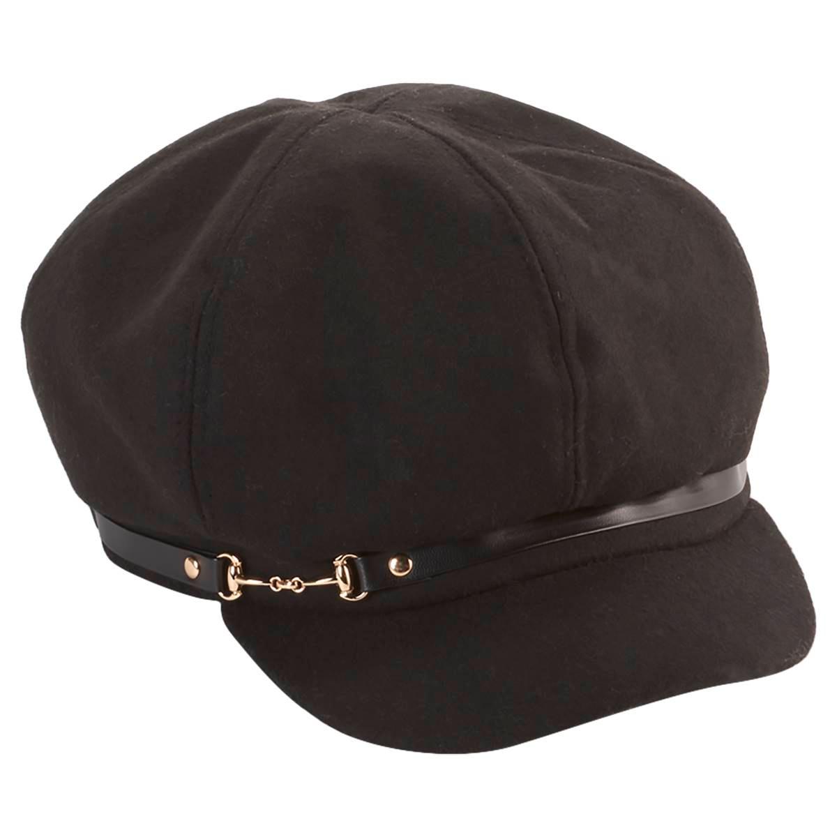 Womens Madd Hatter Newsboy Hat w/Horse Buckle