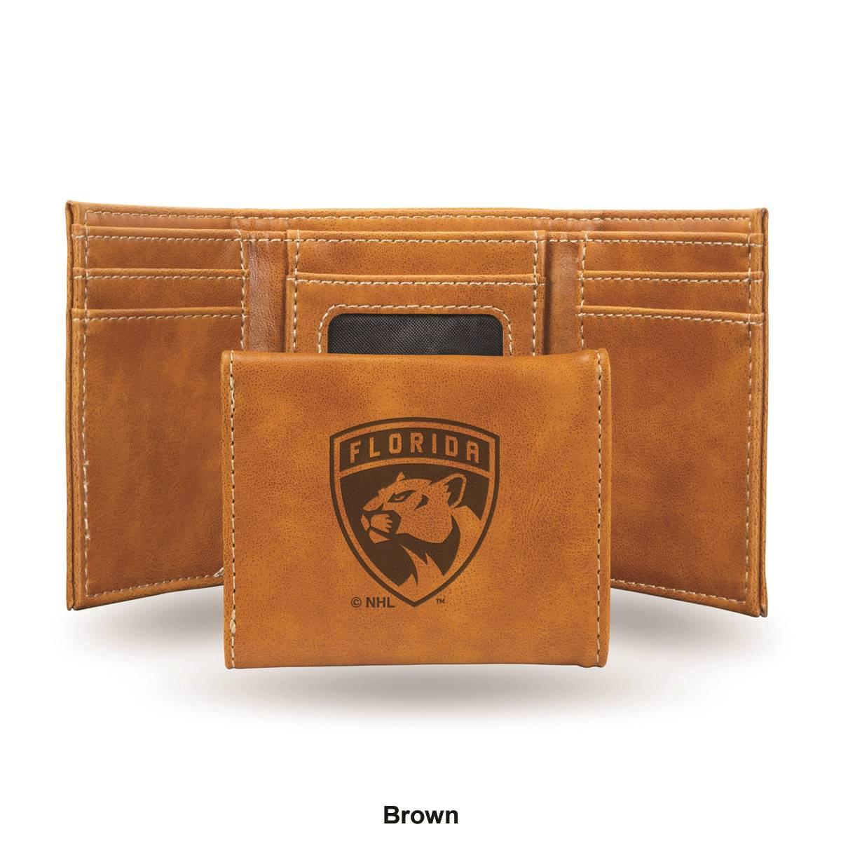 Mens NHL Florida Panthers Faux Leather Trifold Wallet