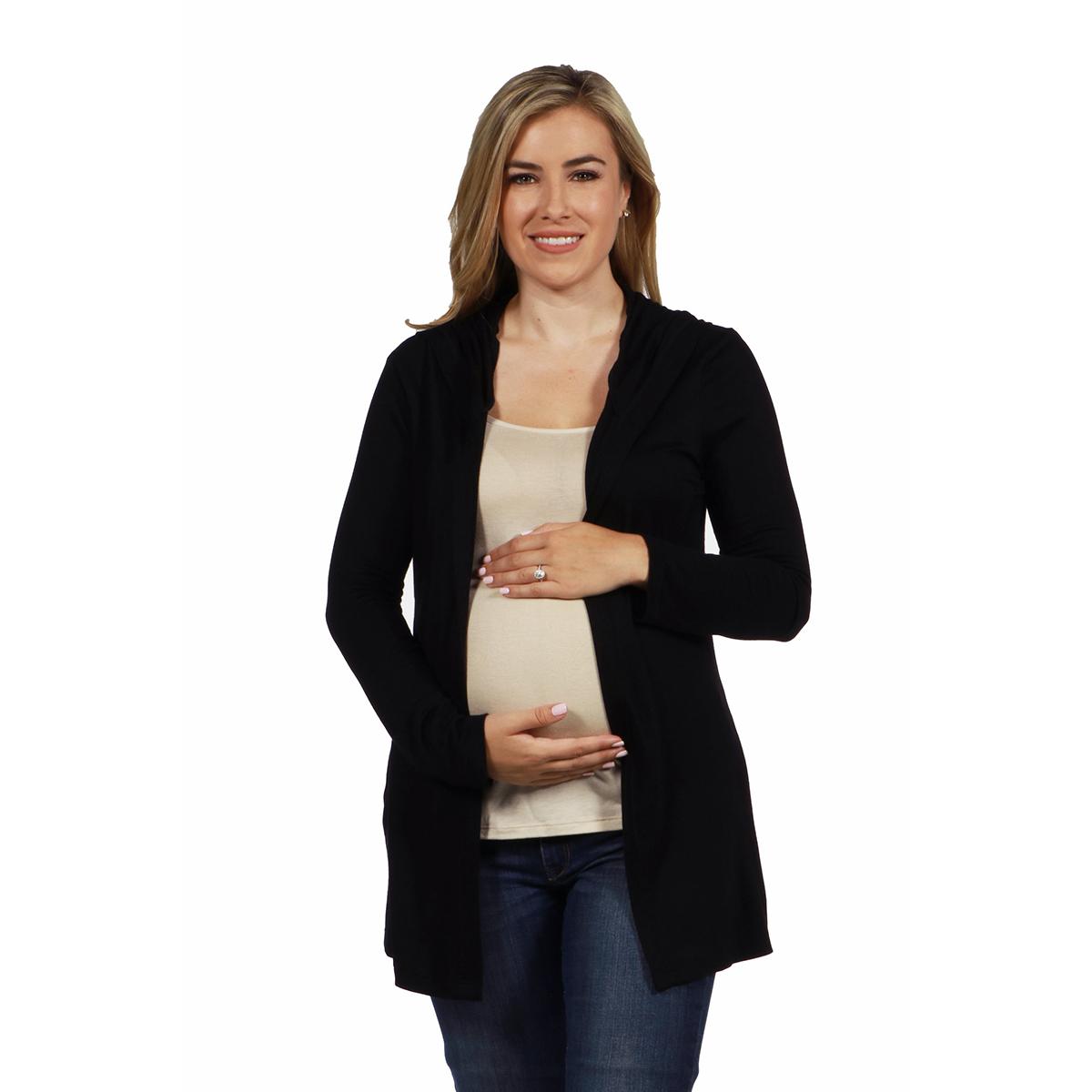 Womens 24/7 Comfort Apparel Open Front Maternity Cardigan