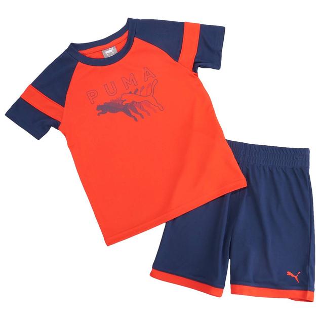 Boys (4-7) Puma® Short Sleeve Performance Tee & Shorts -Red