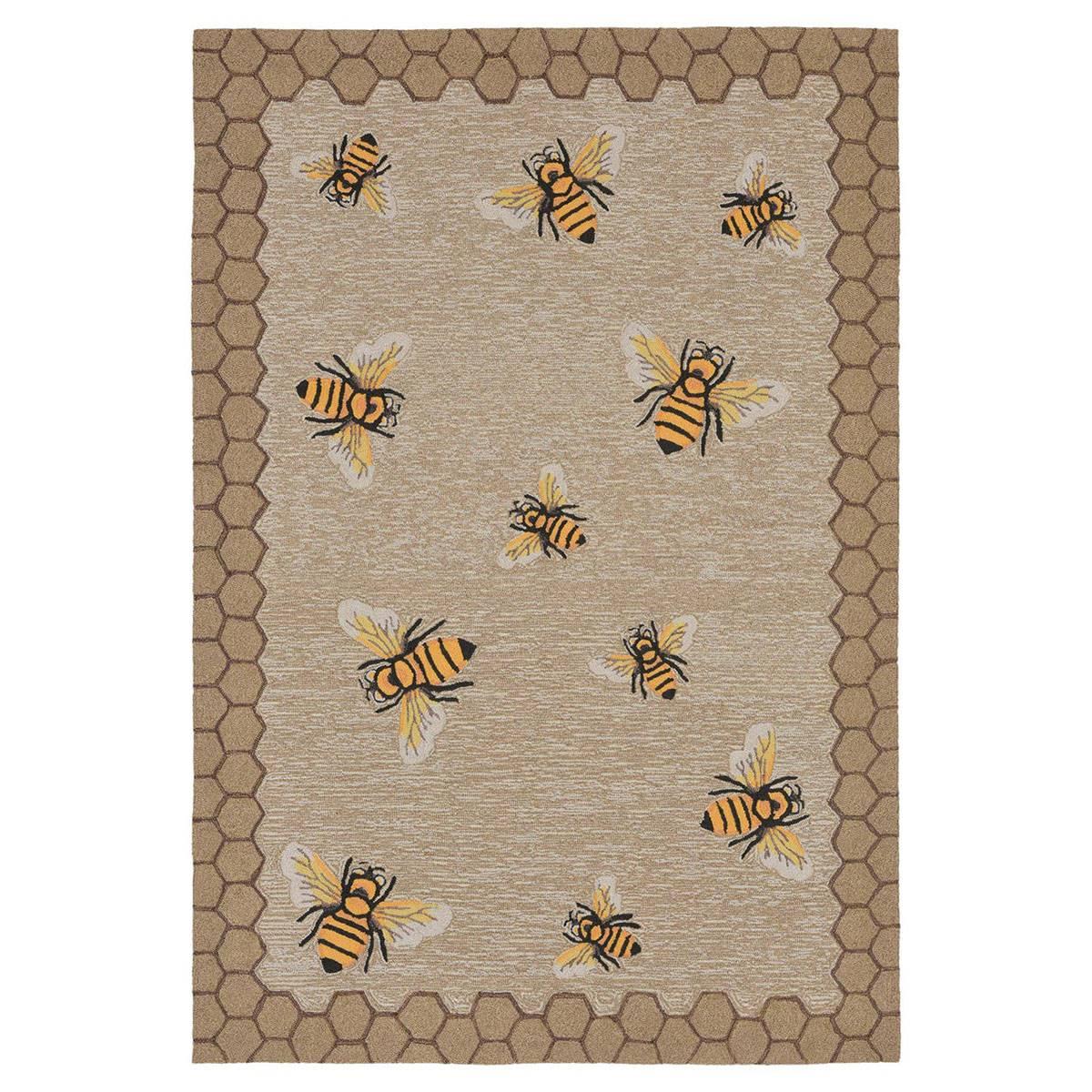 Liora Manne Frontporch Honeycomb Bee Rectangular Large Area Rug