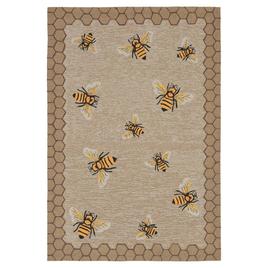 Liora Manne Frontporch Honeycomb Bee Rectangular Large Area Rug