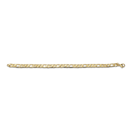 Mens Iron Saints Diamond Cut Figaro Link 18kt. Gold Tone Bracelet