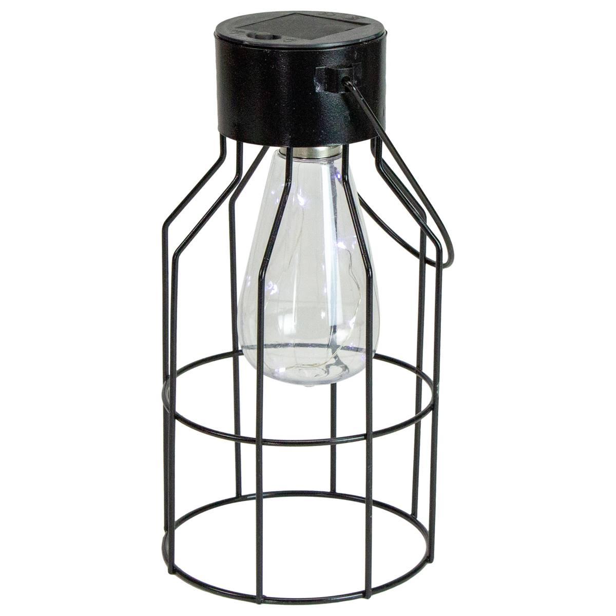 Northlight Seasonal 9.5in. Outdoor Geometric Edison Solar Lantern