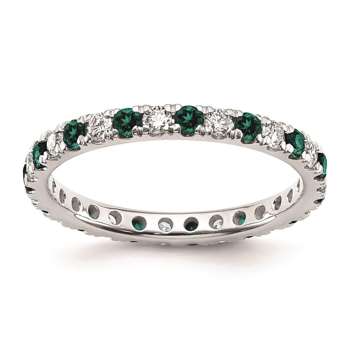 Pure Fire 14kt. White Gold Lab Created Alexandrite Eternity Band