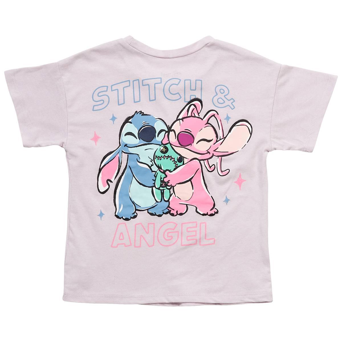 Girls (4-6x) Disney Stitch & Angel Tee & Short Set