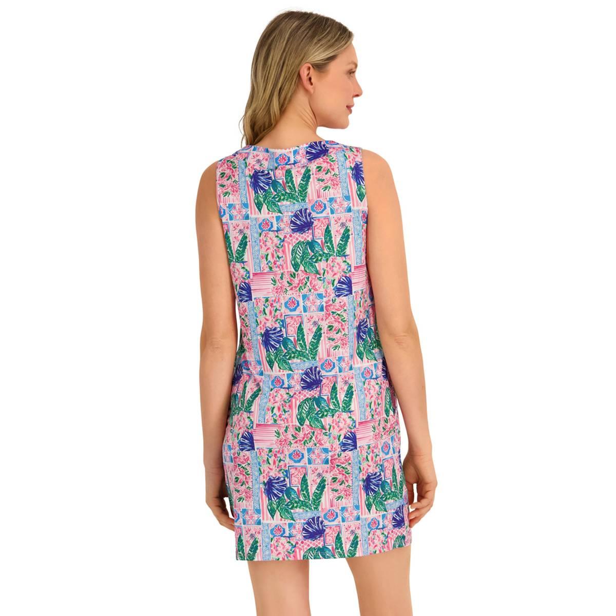 Womens Stella Parker Sleeveless Spring Coastal UPF Shift Dress