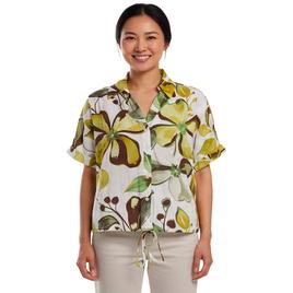 Womens Adrianna Papell Short Sleeve Watercolor Floral Blouse