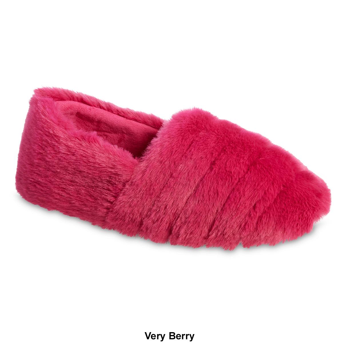 Womens Isotoner® Shay Faux Fur A-Line Slippers