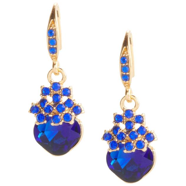Ashley Cooper™ Textured Metal Earrings w/ Sapphire Beads