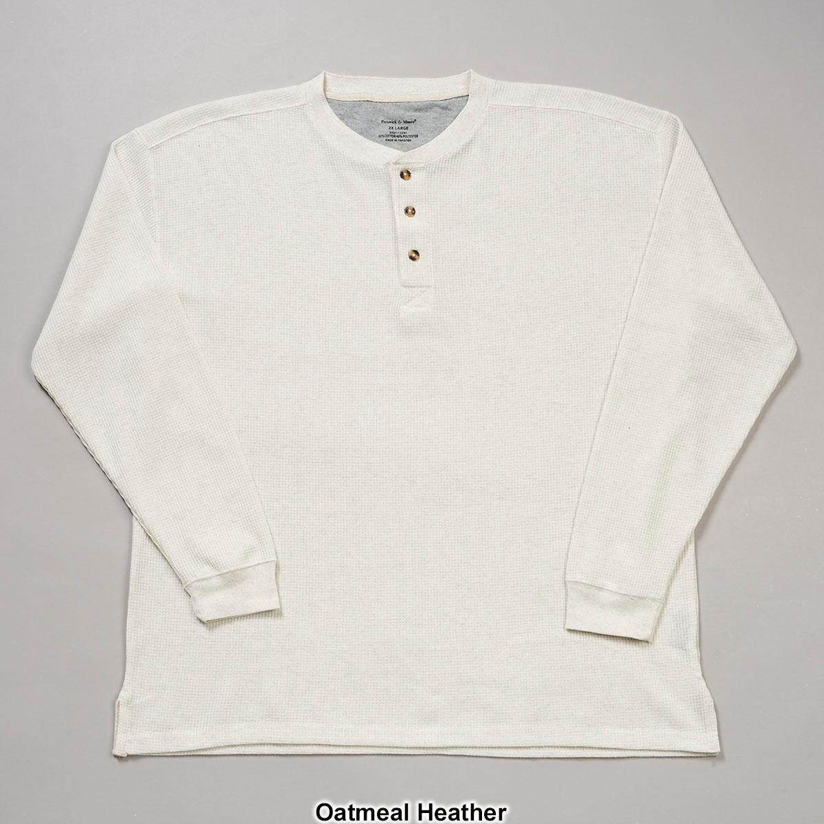 Mens Preswick & Moore® Long Sleeve Thermal Henley Pajama Shirt