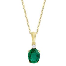 Gianni Argento Lab Grown Emerald Oval Pendant
