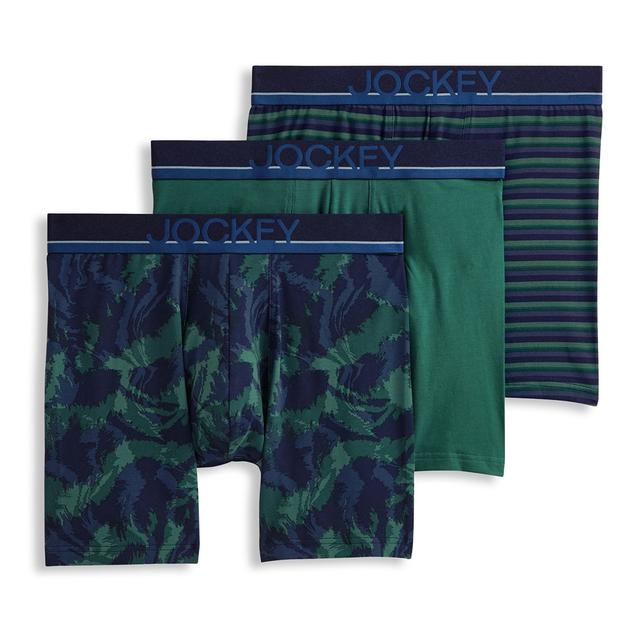 Mens Jockey® 3pk. True Style 6in. Leaves Boxer Brief - Blue/Green