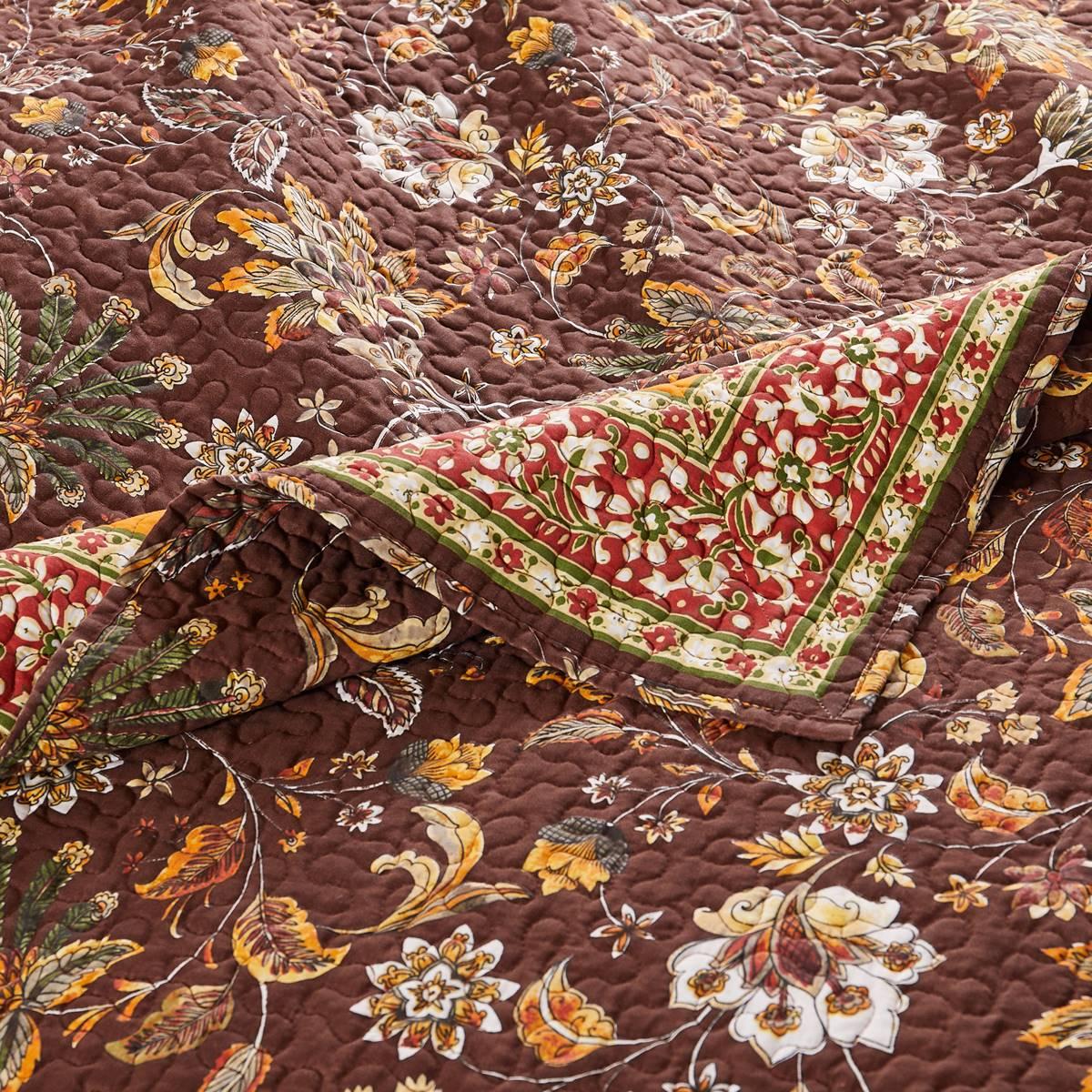 Greenland Home Fashions™ Audrey Tropical Chocolate Quilt Set