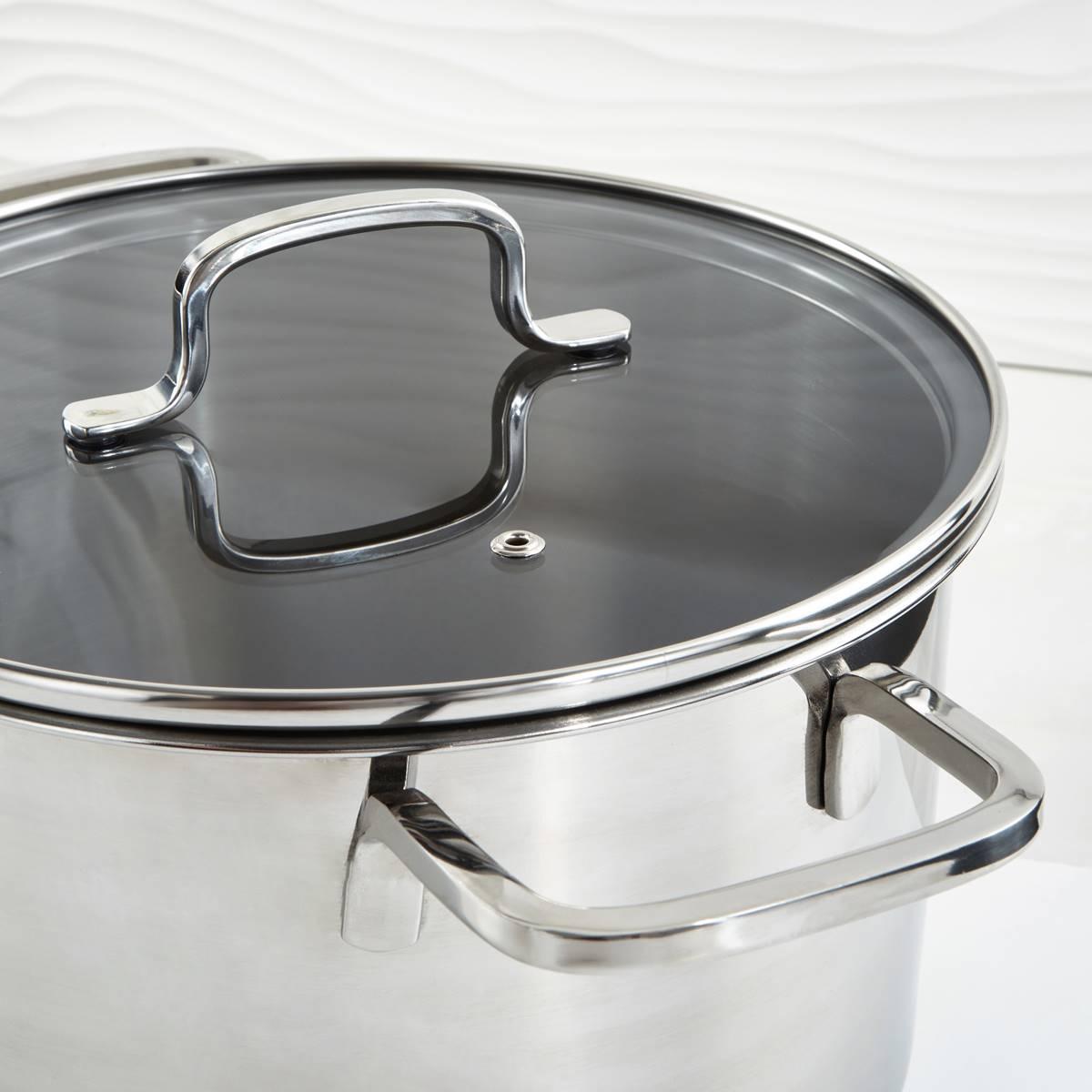 BergHOFF Helix Stainless Steel 10in. Stockpot w/ Glass Lid