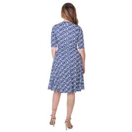 Womens 24/7 Comfort Apparel Geometric Knee Length A-Line Dress