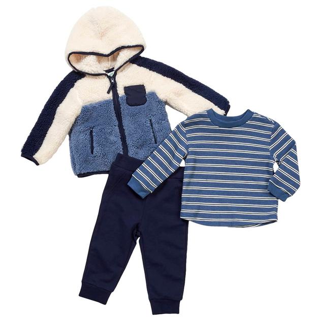 Baby Boy (12-24M) Little Me 3pc. Color Block Sherpa Set