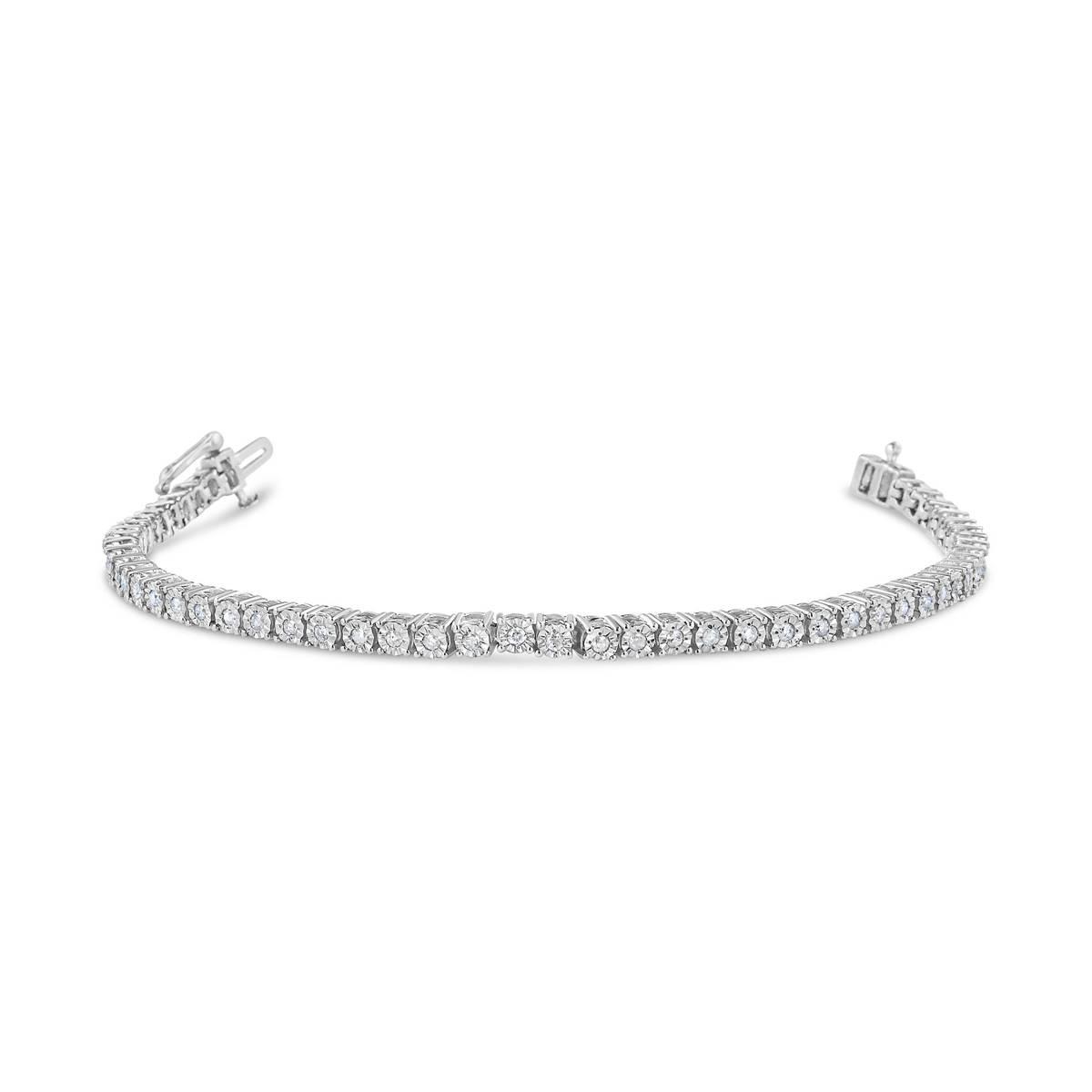 Haus of Brilliance Sterling Silver Diamond Tennis Bracelet