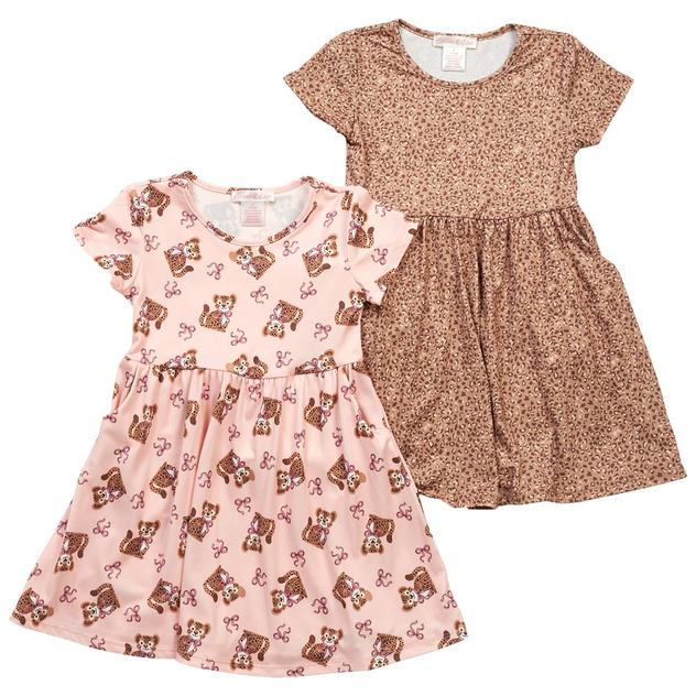 Girls (7-16) Emma & Elsa 2pk. Cheetah/Leopard Dresses