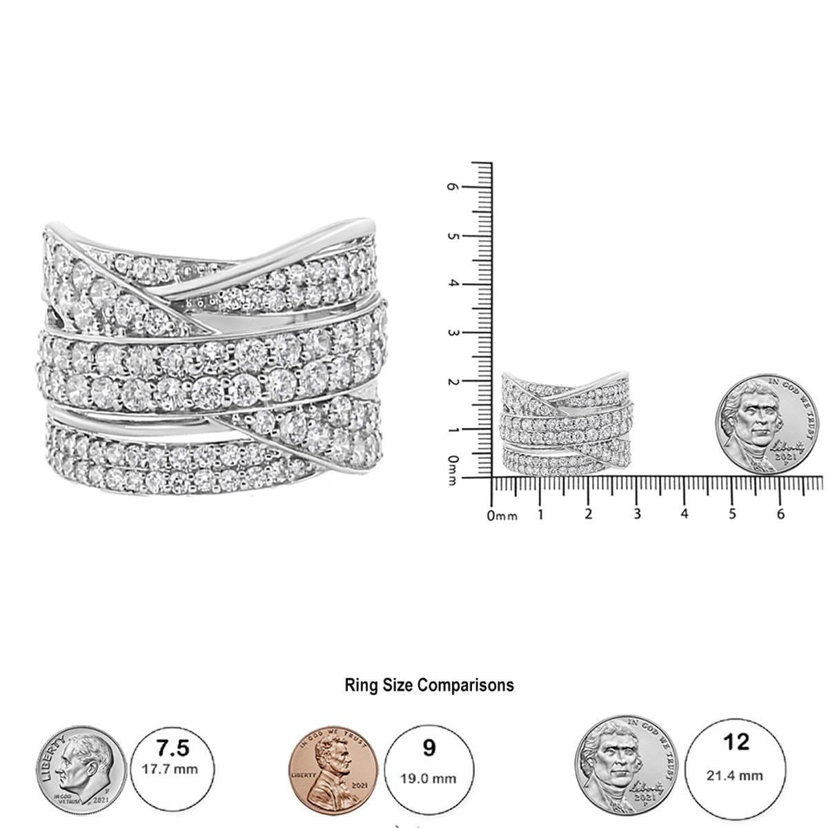 Haus of Brilliance Sterling Silver 2ctw. Diamond Bypass Ring