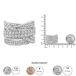 Haus of Brilliance Sterling Silver 2ctw. Diamond Bypass Ring