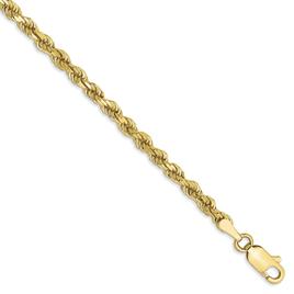 Mens Gold Classics(tm) 10kt. 3mm 8in. Rope Chain Bracelet