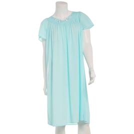 Plus Size Miss Elaine Short Sleeve Tricot Solid Short Nightgown