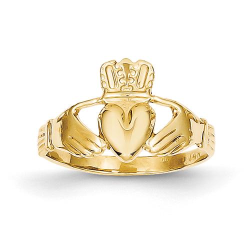 Gold Classics(tm) Polished 14kt. Gold Tapered Claddagh Ring