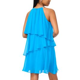 Womens MSK Sleeveless Halter Neck Asymmetric Tier Dress