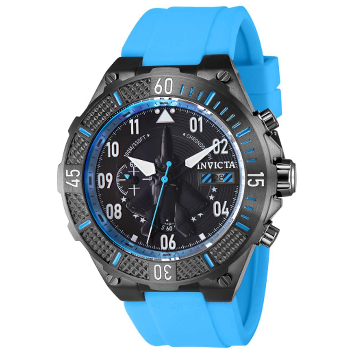 Mens Invicta Aviator Gunmetal Black Dial Quartz Watch - 39898