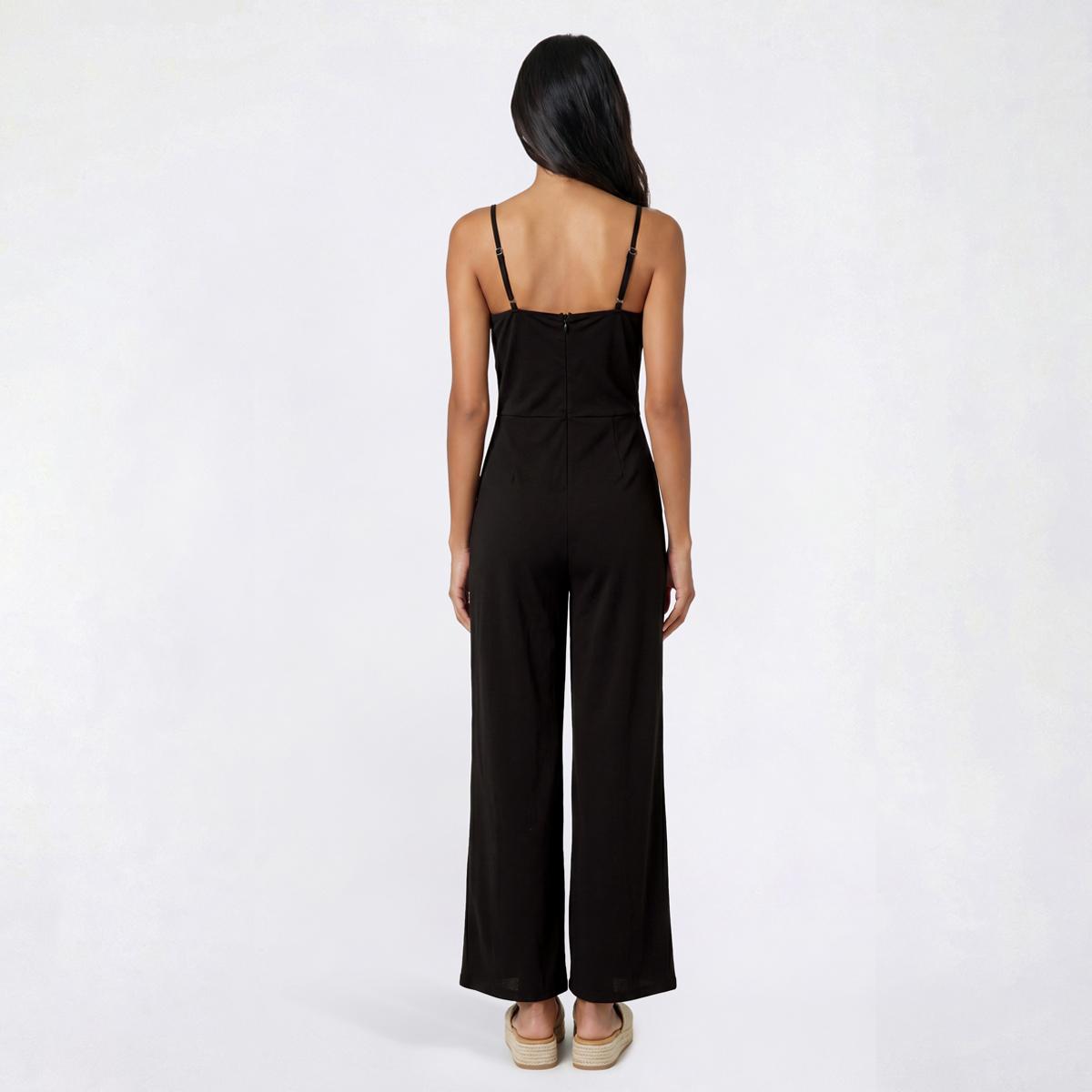 Juniors Madden Girl Knit Dobby Piped Trim Jumpsuit