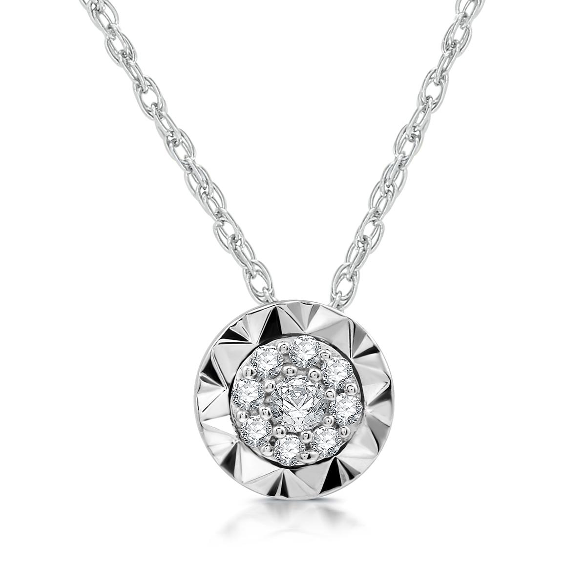 Nova Star(R) 1/10cttw. Lab Grown Diamond Cluster Pendant