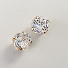 10kt. Yellow Gold Round Cubic Zirconia Earrings