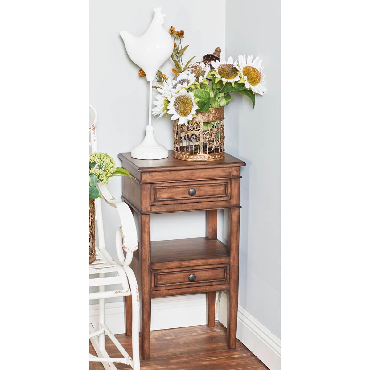 9th & Pike® Brown Pine Traditional Accent Table