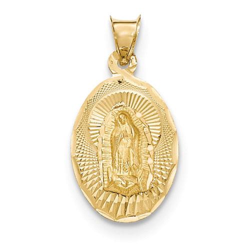 Gold Classics™ 14kt. Gold Lady of Guadalupe Oval Pendant