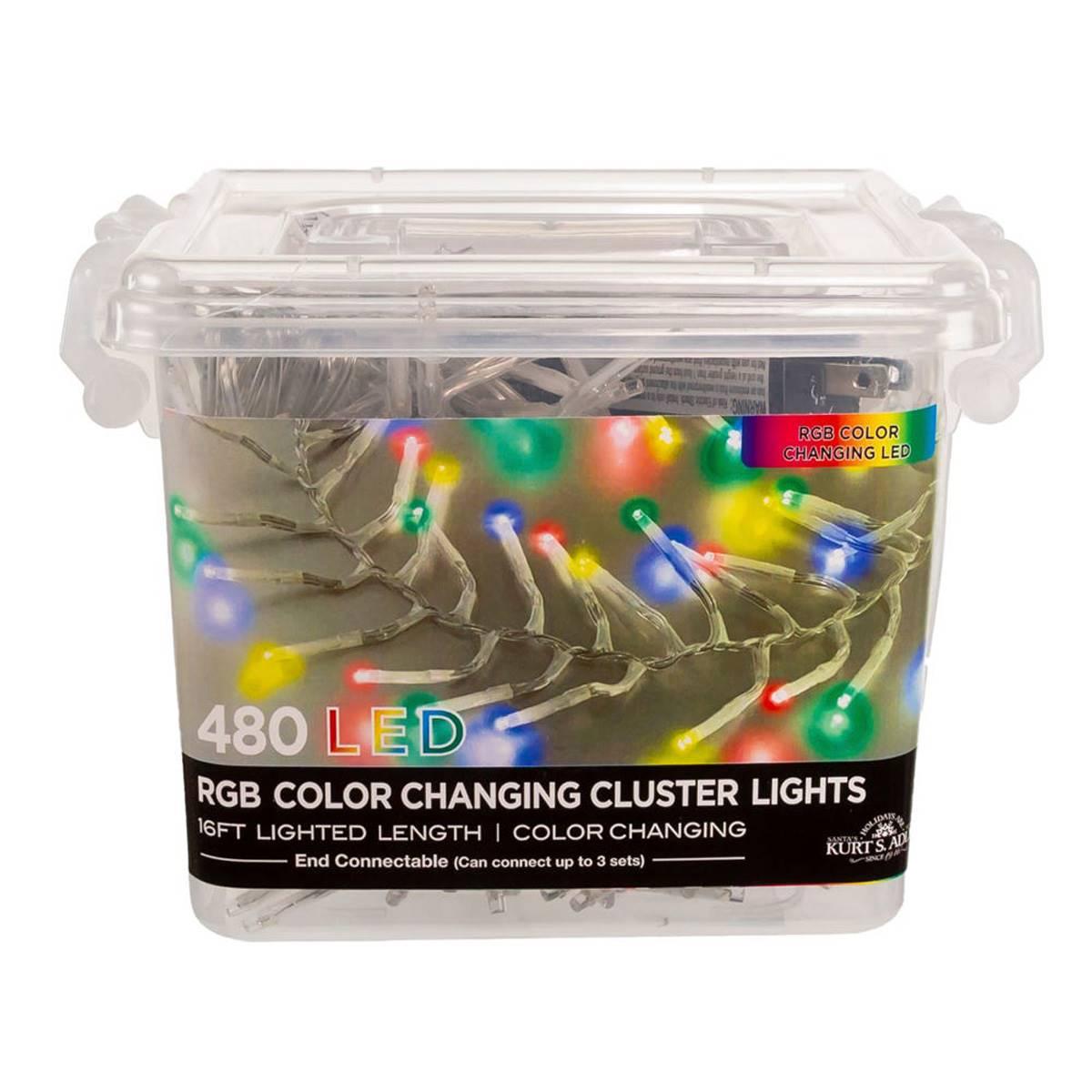 Kurt S. Adler 15.7ft. RGB LED Cluster Garland Christmas Lights