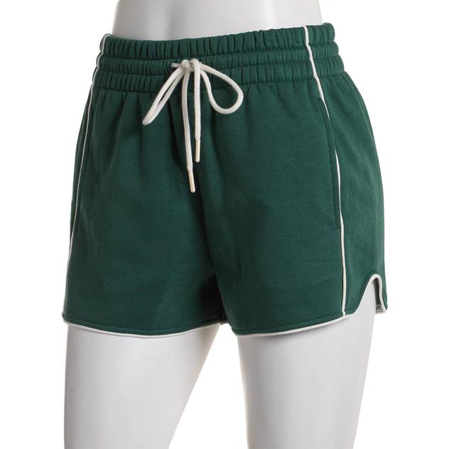 Juniors Pink Rose Cozy Fleece Lined Drawstring Shorts